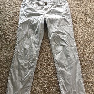 Khaki colored straight leg pants